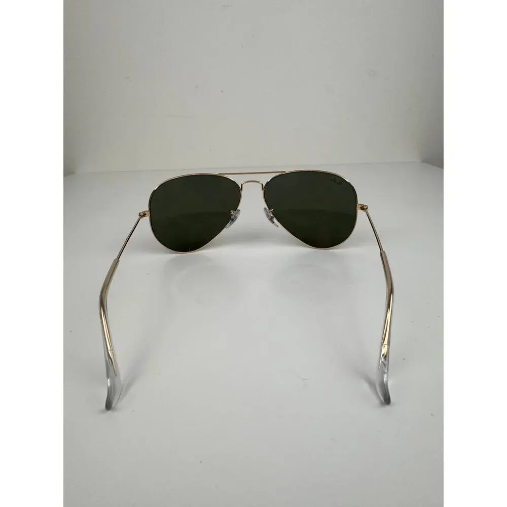 Ray-Ban RB3025 Polished Gold Metal Frame Green Lens Aviator Classic Sunglasses